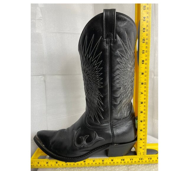 Canada West Black Buffalo Leather Western Cowboy Boots Indian Chief Men's 9.5 EE - Picture 15 of 16